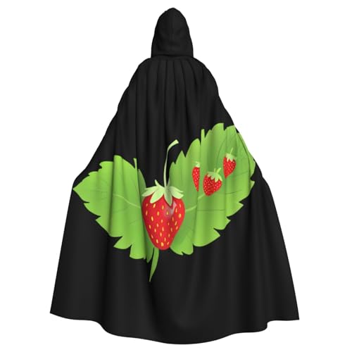 YYHWHJDE Kapuzenumhang mit großem Blatt und Erdbeermuster, Halloween, Erwachsene, ohne Reißverschluss, bequem für Kostümpartys YYHWHJDE Kapuzenumhang mit großem Blatt und Erdbeermuster, Halloween, Erwachsene, ohne Reißverschluss, bequem für Kostümpartys von YYHWHJDE