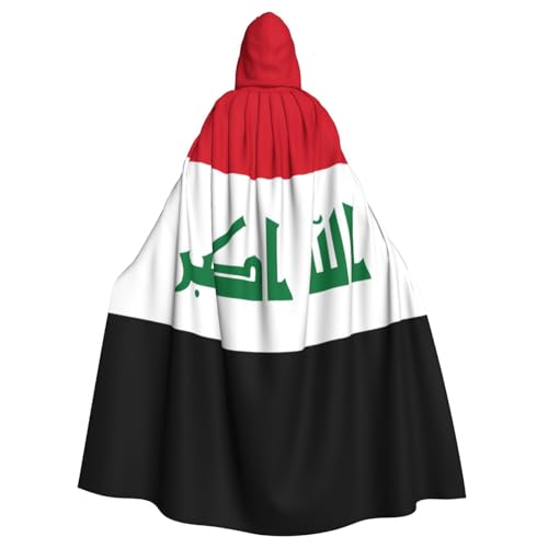 YYHWHJDE Kapuzenumhang mit irakischer Flagge, für Halloween, Erwachsene, für Partys und Kostüme YYHWHJDE Kapuzenumhang mit irakischer Flagge, für Halloween, Erwachsene, für Partys und Kostüme von YYHWHJDE