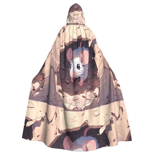 YYHWHJDE Kapuzenumhang mit kleiner Maus, die Löcher macht, für Halloween, Erwachsene, für Partys und Kostüme YYHWHJDE Kapuzenumhang mit kleiner Maus, die Löcher macht, für Halloween, Erwachsene, für Partys und Kostüme von YYHWHJDE