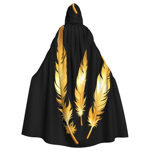 YYHWHJDE Kapuzenumhang mit leuchtenden goldenen Federn, für Halloween und Erwachsene, für Partys und Kostüme YYHWHJDE Kapuzenumhang mit leuchtenden goldenen Federn, für Halloween und Erwachsene, für Partys und Kostüme von YYHWHJDE