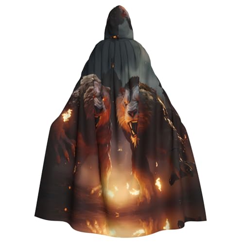 YYHWHJDE Kapuzenumhang mit zwei Monstern, Halloween, Erwachsene, für Party, Kostüm, Cosplay, Bühne, Maskerade, Thema, Tanz, Comic Con von YYHWHJDE