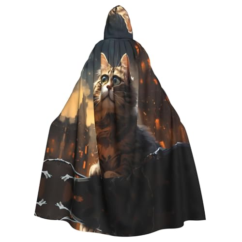 YYHWHJDE Katzen-Druck Halloween Erwachsene Kapuzenumhang für Partys und Kostüme YYHWHJDE Katzen-Druck Halloween Erwachsene Kapuzenumhang für Partys und Kostüme von YYHWHJDE