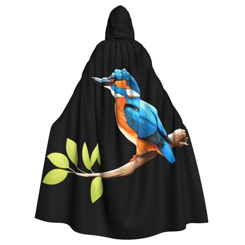 YYHWHJDE Kingfisher on the branch Prints Halloween Adult Hooded Cloak for Parties and Costumes von YYHWHJDE