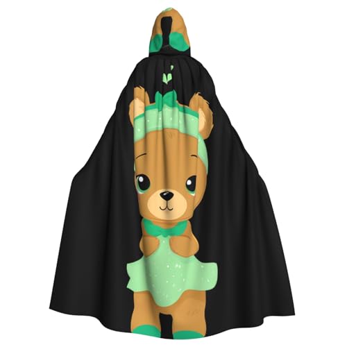 YYHWHJDE Kleiner Bär mit grünem Stirnband, bedruckt für Halloween, Erwachsene, Kapuzenumhang für Partys und Kostüme YYHWHJDE Kleiner Bär mit grünem Stirnband, bedruckt für Halloween, Erwachsene, Kapuzenumhang für Partys und Kostüme von YYHWHJDE