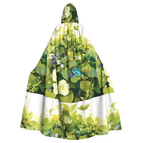 YYHWHJDE Kleiner Frosch in den Blumen und Pflanzen, bedruckt für Halloween, Erwachsene, Kapuzenumhang für Partys und Kostüme YYHWHJDE Kleiner Frosch in den Blumen und Pflanzen, bedruckt für Halloween, Erwachsene, Kapuzenumhang für Partys und Kostüme von YYHWHJDE