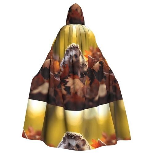 YYHWHJDE Kleiner Igel auf gefallenen Blättern, bedruckt für Halloween, Erwachsene, Kapuzenumhang für Partys und Kostüme YYHWHJDE Kleiner Igel auf gefallenen Blättern, bedruckt für Halloween, Erwachsene, Kapuzenumhang für Partys und Kostüme von YYHWHJDE