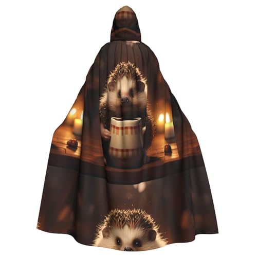 YYHWHJDE Kleiner Igel trinkt Kaffee Druck Halloween Erwachsene Kapuzenumhang für Partys und Kostüme YYHWHJDE Kleiner Igel trinkt Kaffee Druck Halloween Erwachsene Kapuzenumhang für Partys und Kostüme von YYHWHJDE