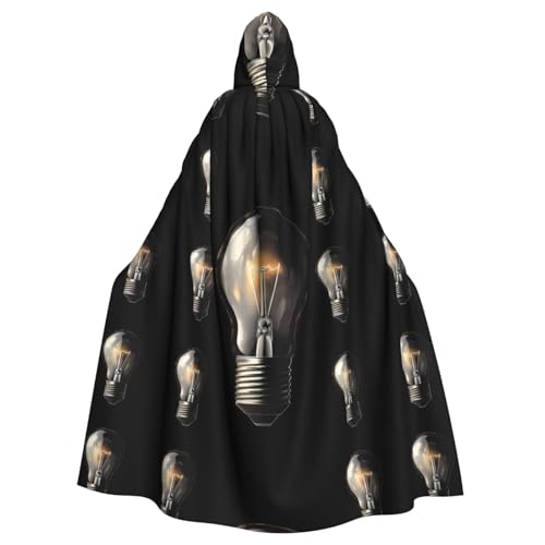 YYHWHJDE Lichtblitzmuster Halloween Erwachsene Kapuzenumhang Umhang für Rollenspiele, Bühnenkostüme, Partys, pflegeleicht von YYHWHJDE