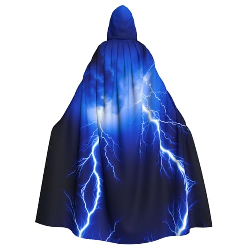YYHWHJDE Lightning Storm Picture Halloween Adult Hooded Cloak for Role-Playing, Costumes, and Theme Parties von YYHWHJDE
