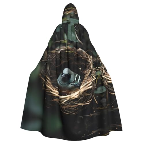 YYHWHJDE Little Bird Nest Picture Halloween Adult Hooded Cloak for Role-Playing, Costumes, and Theme Parties von YYHWHJDE