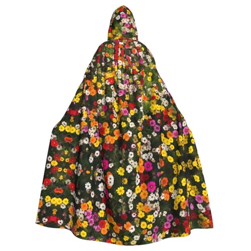 YYHWHJDE Little Daisy Round Picture Halloween Adult Hooded Cloak for Role-Playing, Costumes, and Theme Parties von YYHWHJDE
