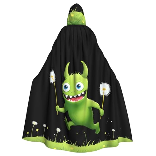 YYHWHJDE Little Monster Chasing Pusteblume Muster Halloween Erwachsene Kapuzenumhang – Super großer Kapuzenumhang ohne Reißverschluss von YYHWHJDE