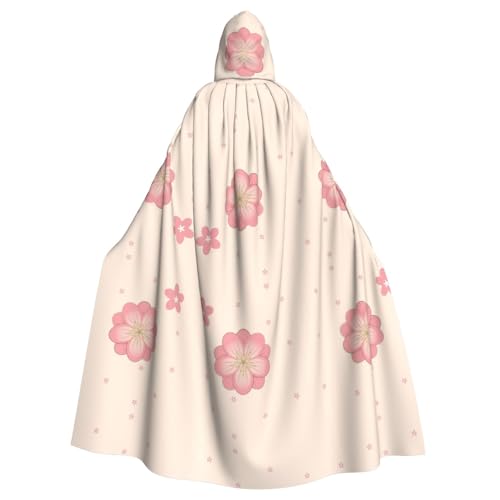 YYHWHJDE Little Pink Cherry Blossoms Picture Halloween Adult Hooded Cloak for Role-Playing, Costumes, and Theme Parties YYHWHJDE Little Pink Cherry Blossoms Picture Halloween Adult Hooded Cloak for Role-Playing, Costumes, and Theme Parties von YYHWHJDE