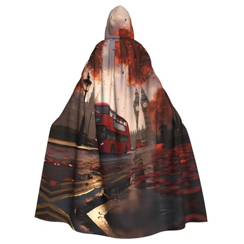 YYHWHJDE London Prints Halloween Kapuzenumhang für Erwachsene für Partys und Kostüme von YYHWHJDE