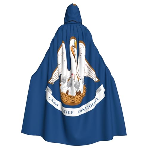 YYHWHJDE Louisiana State Flag Printing Halloween Erwachsene Kapuzenumhang für Partys und Kostümveranstaltungen von YYHWHJDE