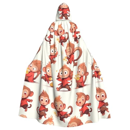YYHWHJDE Lustiger kleiner Affen-Druck, Halloween-Umhang mit Kapuze für Erwachsene für Partys und Kostüme YYHWHJDE Lustiger kleiner Affen-Druck, Halloween-Umhang mit Kapuze für Erwachsene für Partys und Kostüme von YYHWHJDE