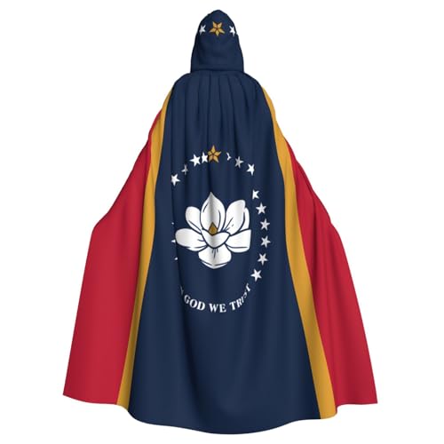 YYHWHJDE Mississippi Kapuzenumhang mit Staatsflagge für Halloween, Erwachsene, für Partys und Kostümveranstaltungen YYHWHJDE Mississippi Kapuzenumhang mit Staatsflagge für Halloween, Erwachsene, für Partys und Kostümveranstaltungen von YYHWHJDE