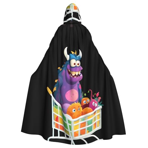 YYHWHJDE Monster in a Cart Muster Halloween Erwachsene Kapuzenumhang – super großer Kapuzenumhang ohne Reißverschluss von YYHWHJDE