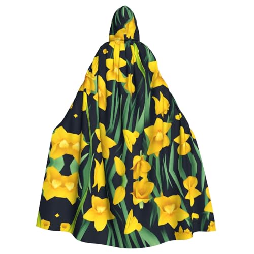 YYHWHJDE Narzissen-Blumendruck, Halloween-Umhang mit Kapuze für Erwachsene für Partys und Kostüme YYHWHJDE Narzissen-Blumendruck, Halloween-Umhang mit Kapuze für Erwachsene für Partys und Kostüme von YYHWHJDE