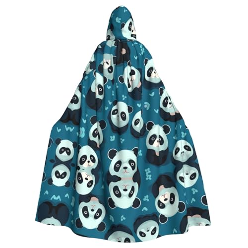 YYHWHJDE Niedlicher kleiner Panda-Druck, Halloween-Umhang mit Kapuze für Erwachsene für Partys und Kostüme YYHWHJDE Niedlicher kleiner Panda-Druck, Halloween-Umhang mit Kapuze für Erwachsene für Partys und Kostüme von YYHWHJDE