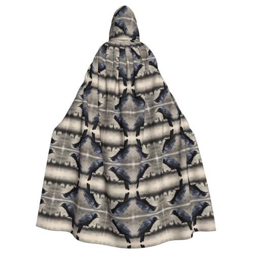 YYHWHJDE Night Crow Prints Halloween Erwachsene Kapuzenumhang für Partys und Kostüme von YYHWHJDE