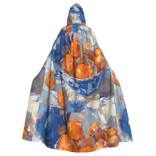 YYHWHJDE Ölgemälde, Obsttellermuster, Halloween, Erwachsenen-Kapuzenumhang für Rollenspiele, Bühnenkostüme, Partys, pflegeleicht von YYHWHJDE