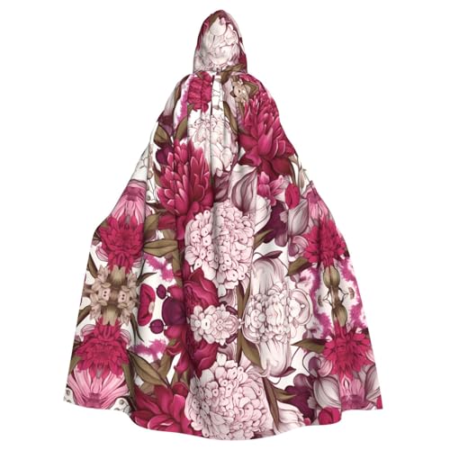 YYHWHJDE Open Moonflower Picture Halloween Adult Hooded Cloak for Role-Playing, Costumes, and Theme Parties von YYHWHJDE