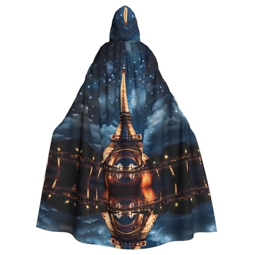 YYHWHJDE Paris Tower Prints Halloween Erwachsene Kapuzenumhang für Partys und Kostüme von YYHWHJDE