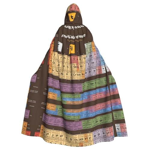 YYHWHJDE Periodensystem der Elemente, bedruckt, Halloween, Erwachsenenumhang mit Kapuze, für Partys und Kostüme YYHWHJDE Periodensystem der Elemente, bedruckt, Halloween, Erwachsenenumhang mit Kapuze, für Partys und Kostüme von YYHWHJDE