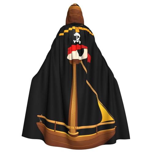 YYHWHJDE Piratenhut auf Segelboot, bedruckt, Halloween, Erwachsenen-Kapuzenumhang für Partys und Kostüme YYHWHJDE Piratenhut auf Segelboot, bedruckt, Halloween, Erwachsenen-Kapuzenumhang für Partys und Kostüme von YYHWHJDE