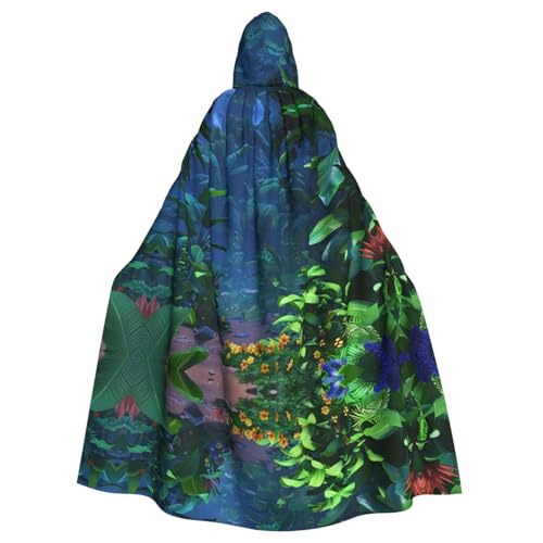 YYHWHJDE Plants In The Rainforest Picture Halloween Adult Hooded Cloak for Role-Playing, Costumes, and Theme Parties von YYHWHJDE