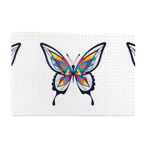 YYHWHJDE Puzzles, 1000 Teile, Polygon, Farbblocker, Schmetterlings-Drucke, hochwertiges Holzpuzzle für Erwachsene und Kinder, lustige Puzzles, stressabbauende Puzzles von YYHWHJDE