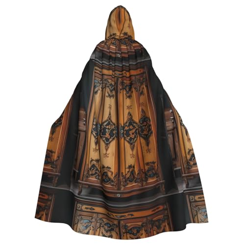 YYHWHJDE Retro-Gemusterter Garderoben-Umhang für Halloween, Erwachsene, Kapuzenumhang für Rollenspiele, Bühnenkostüme, Partys, pflegeleicht von YYHWHJDE