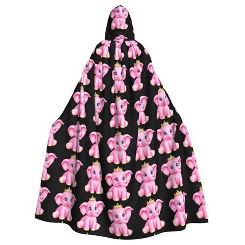 YYHWHJDE Romantischer kleiner rosa Elefanten-Druck, Halloween-Umhang mit Kapuze für Erwachsene für Partys und Kostümveranstaltungen YYHWHJDE Romantischer kleiner rosa Elefanten-Druck, Halloween-Umhang mit Kapuze für Erwachsene für Partys und Kostümveranstaltungen von YYHWHJDE