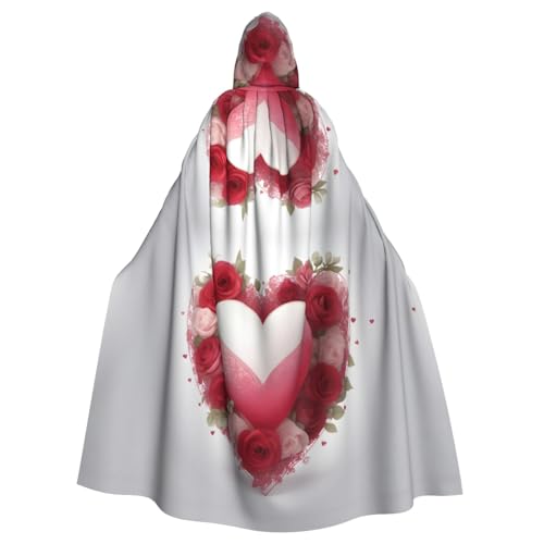 YYHWHJDE Romantisches Herzmuster Halloween Erwachsene Kapuzenumhang für Party, Kostüm, Cosplay, Bühne, Maskerade, Thema, Tanz, Comic Con YYHWHJDE Romantisches Herzmuster Halloween Erwachsene Kapuzenumhang für Party, Kostüm, Cosplay, Bühne, Maskerade, Thema, Tanz, Comic Con von YYHWHJDE