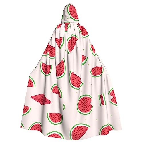 YYHWHJDE Rosafarbener Wassermelonen-Aufdruck, Halloween-Umhang mit Kapuze für Erwachsene für Partys und Kostüme YYHWHJDE Rosafarbener Wassermelonen-Aufdruck, Halloween-Umhang mit Kapuze für Erwachsene für Partys und Kostüme von YYHWHJDE