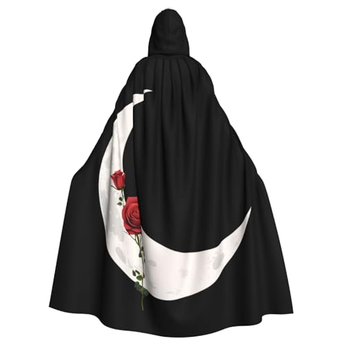 YYHWHJDE Rose on the Moon Prints Halloween Erwachsene Kapuzenumhang für Partys und Kostüme YYHWHJDE Rose on the Moon Prints Halloween Erwachsene Kapuzenumhang für Partys und Kostüme von YYHWHJDE