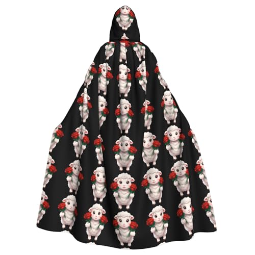 YYHWHJDE Rosenlamm Druck Halloween Erwachsene Kapuzenumhang für Partys und Kostümveranstaltungen YYHWHJDE Rosenlamm Druck Halloween Erwachsene Kapuzenumhang für Partys und Kostümveranstaltungen von YYHWHJDE