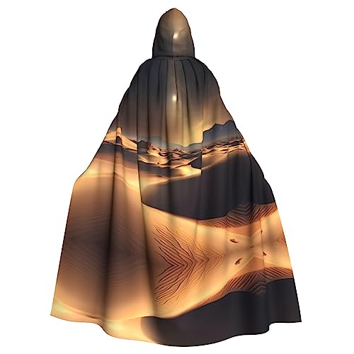 YYHWHJDE Sahara-Wüsten-Druck, Halloween-Umhang mit Kapuze, für Erwachsene und Partys von YYHWHJDE