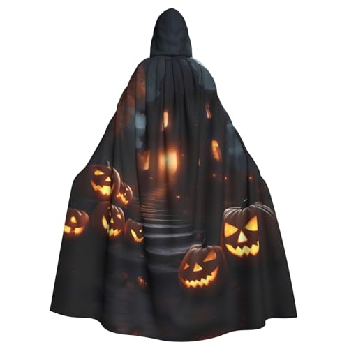 YYHWHJDE Schloss mit Kürbislichtern, bedruckt, Halloween, Erwachsenen-Kapuzenumhang für Partys und Kostümveranstaltungen YYHWHJDE Schloss mit Kürbislichtern, bedruckt, Halloween, Erwachsenen-Kapuzenumhang für Partys und Kostümveranstaltungen von YYHWHJDE