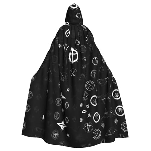 YYHWHJDE Schwarz-Weiß-Universum-Druck, Halloween-Umhang mit Kapuze für Erwachsene für Partys und Kostüme YYHWHJDE Schwarz-Weiß-Universum-Druck, Halloween-Umhang mit Kapuze für Erwachsene für Partys und Kostüme von YYHWHJDE