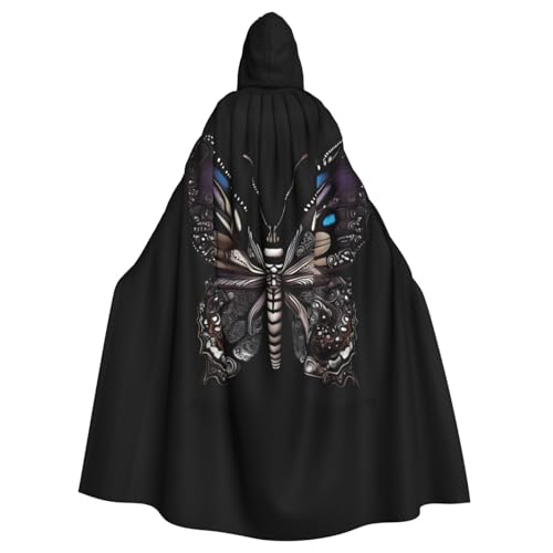 YYHWHJDE Science Butterfly Prints Halloween Erwachsene Kapuzenumhang für Partys und Kostüme von YYHWHJDE