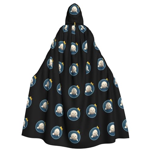 YYHWHJDE Seals in the Surf Picture Halloween Adult Hooded Cloak for Role-Playing, Costumes, and Theme Parties von YYHWHJDE