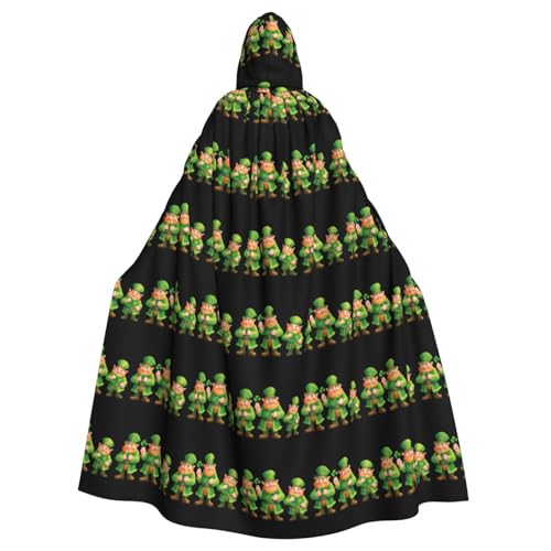 YYHWHJDE Shamrock Green Dwarf Picture Halloween Adult Hooded Cloak for Role-Playing, Costumes, and Theme Parties von YYHWHJDE