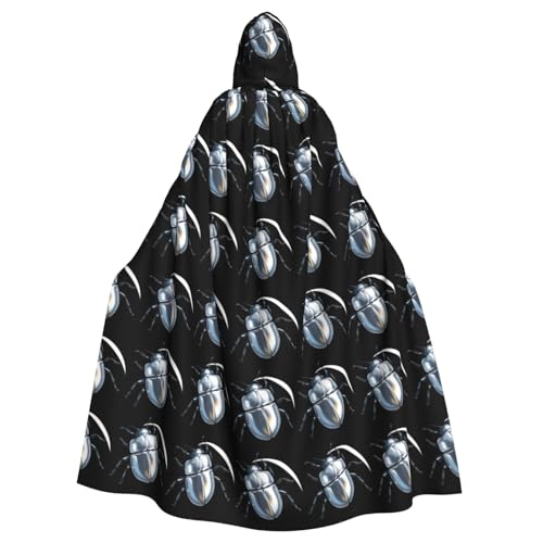 YYHWHJDE Silver Beetle Picture Halloween Adult Hooded Cloak for Role-Playing, Costumes, and Theme Parties von YYHWHJDE