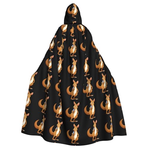 YYHWHJDE Singing Kangaroo Picture Halloween Adult Hooded Cloak for Role-Playing, Costumes, and Theme Parties von YYHWHJDE