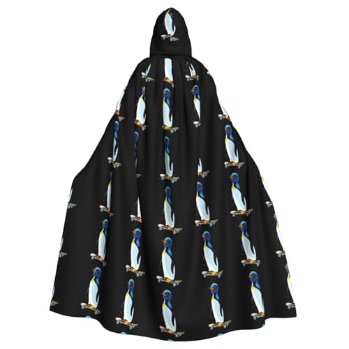 YYHWHJDE Skateboard-Pinguin-Bild, Halloween, Erwachsenen-Kapuzenumhang für Rollenspiele, Kostüme und Themenpartys YYHWHJDE Skateboard-Pinguin-Bild, Halloween, Erwachsenen-Kapuzenumhang für Rollenspiele, Kostüme und Themenpartys von YYHWHJDE