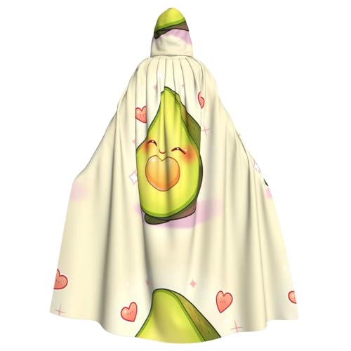 YYHWHJDE Smiling Avocado Prints Halloween Adult Hooded Cloak for Parties and Costumes von YYHWHJDE
