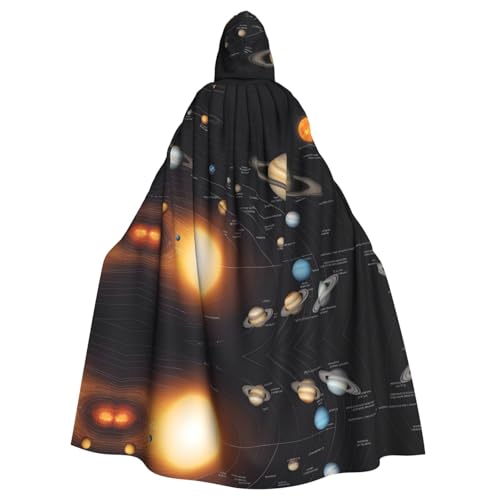 YYHWHJDE Sonnensystem Prints Halloween Erwachsene Kapuzenumhang für Partys und Kostüme von YYHWHJDE