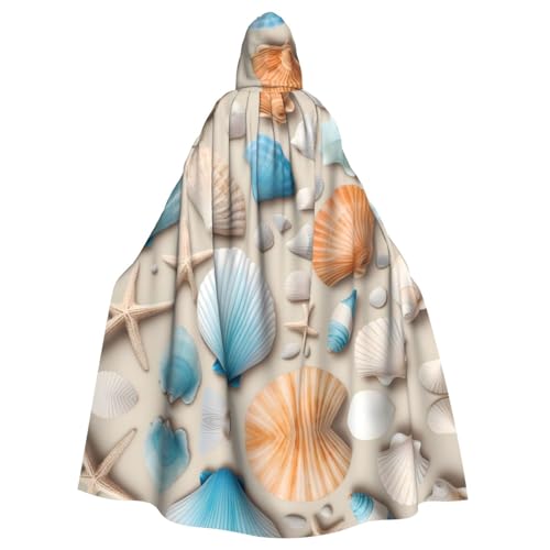 YYHWHJDE Strand-Thema, Muschel-Druck, Halloween, Erwachsenen-Kapuzenumhang für Partys und Kostümveranstaltungen YYHWHJDE Strand-Thema, Muschel-Druck, Halloween, Erwachsenen-Kapuzenumhang für Partys und Kostümveranstaltungen von YYHWHJDE